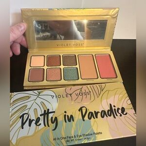 Violet Voss Pretty in Paradise All in one face & eye shadow pallette. Full size